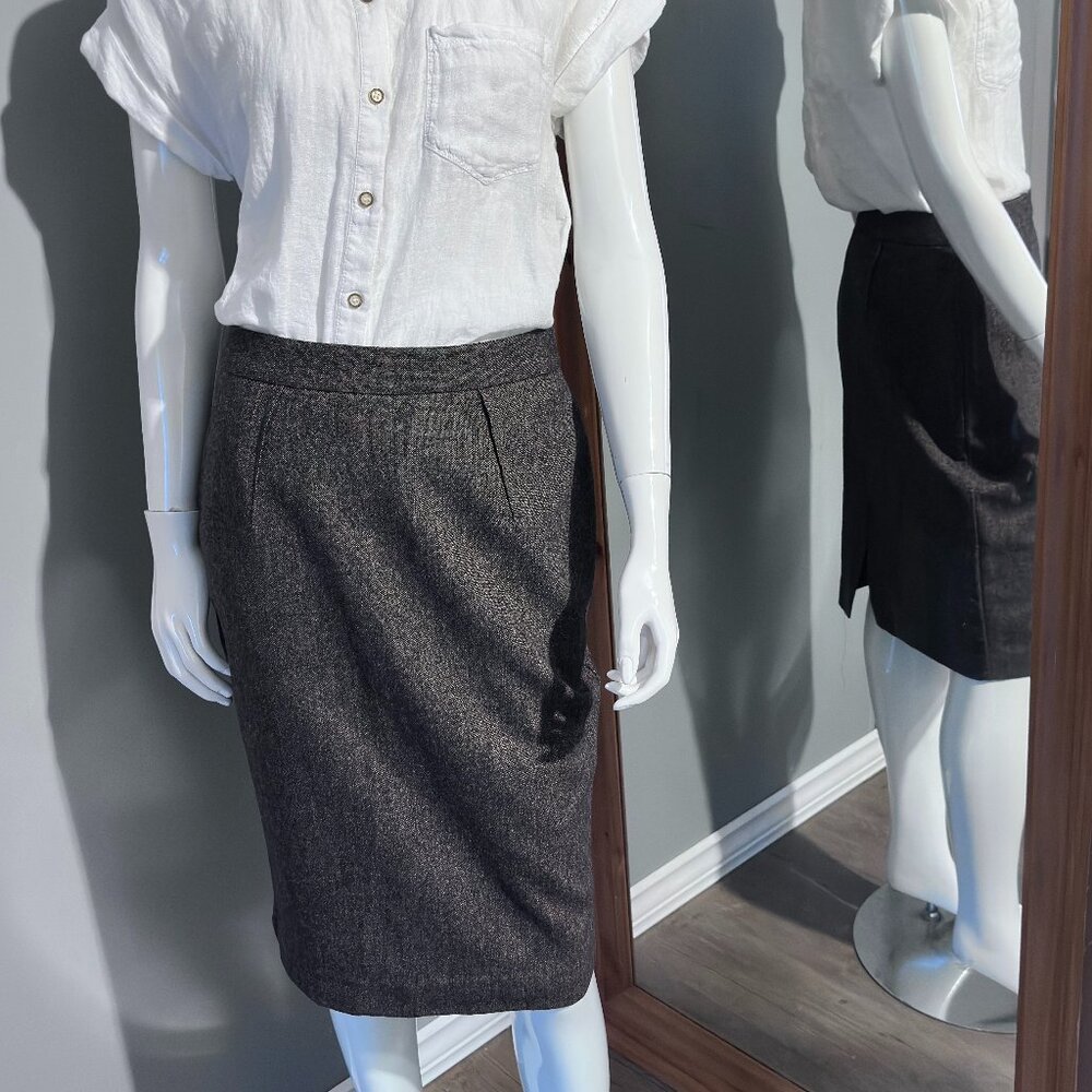 Body by Victoria Brown Tweed Wool Blend Pencil Skirt Size 6